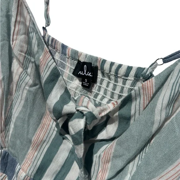 Lulus Promise Sage Green Striped Knotted Front Jumpsuit - Picture 3 of 8